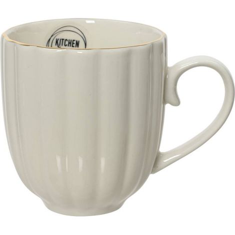 Taza de café de porcelana blanca de 400 ml.