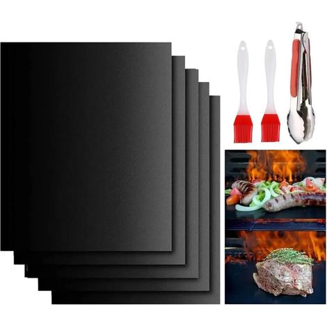 5pcs bâton matelas de barbecue noire four de sécurité ensemble de brosses (1/5)