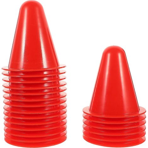 Cônes de marquage d'entraînement en plastique pour le patinage à roulettes (lot de 60) - Stables, pratiques, robustes et compacts (1/5)