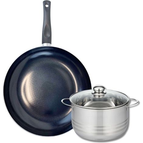 Ensemble de 1 Poêle de cuisson 32 cm et 1 faitout 20 cm Elo Prima Brillant (1/5)