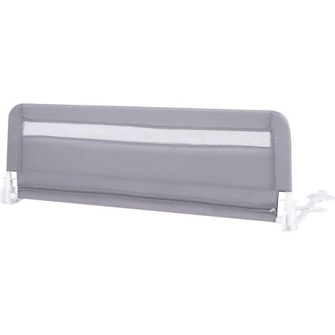Barrière de lit pliable 120 x 41 x 42 cm pour enfant avec sangle et design sûr moderne en tissu oxford gris