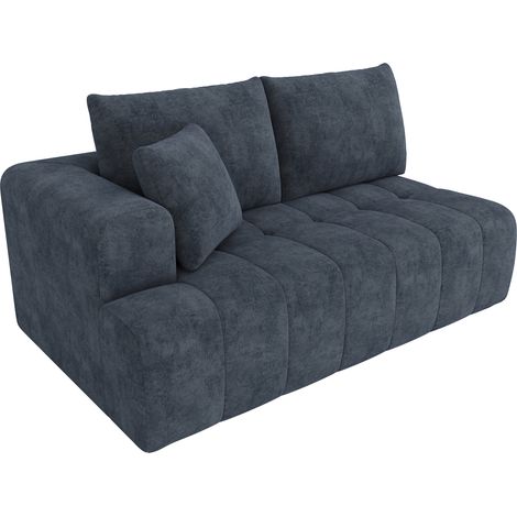 Divano angolare modulare a L effetto nuvola in ciniglia blu MODENUIT (1/5)