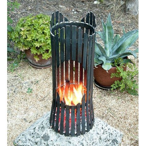 DanDiBo Colonne de feu Jardin Albero Corbeille de feu Bac à feu 60 cm Métal Foyer colonne (1/5)
