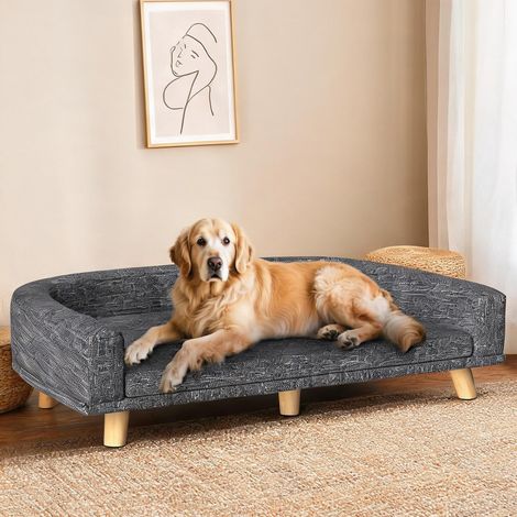 Couchage pour chien gris Oscuro en poliéster 98 x 67 x 25 cm (1/5)