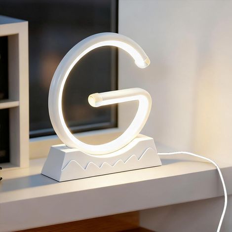 Lampe de Table LED en Forme G Moderne et Dimmable avec 3 Températures de Couleur Pour Table de Chevet, Salon ou Bureau (1/5)
