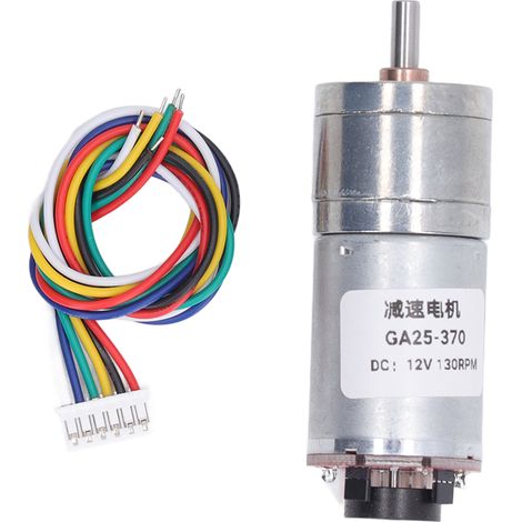 Moteur à engrenages 12V 130 tr/min couple élevé en alliage d'aluminium composant électronique pour imprimante robot (1/5)