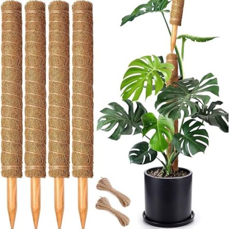 Pièce compatible pour Lot de 4 poteaux en mousse de 55,9 cm, mats empilables pour plantes Monstera, 177,8 cm de haut pour plantes grimpantes d'intérieur et totem en fibre de coco pour plantes en pot, (1/5)