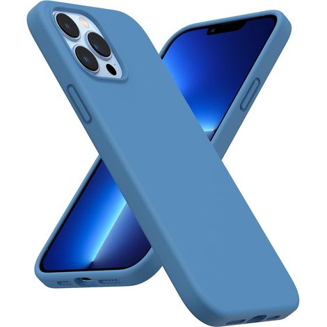 CUSTODIA PER APPLE IPHONE 13 PRO MAX CUSTODIA FLESSIBILE BLU CON MICROFIBRA A2484 (1/5)