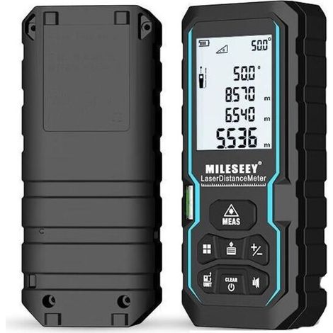Télémètre Laser Numérique , LM50 50m Mètre Laser numérique,Mesure du théorème de Longueur/Zone/Volume/Théorème de Pythagore avec Rétroéclairage LCD , IP54 (1/4)