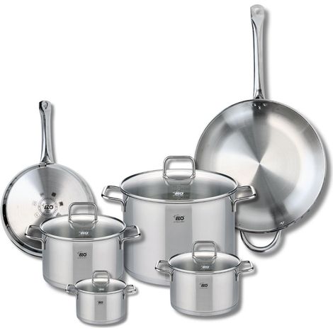 Ensemble de 2 Poêles de cuisson 24 et 32 cm et 4 faitouts 12, 16, 20 et 26 cm Elo Profi Citrin (1/5)