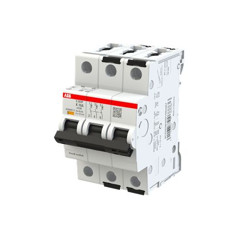 S300P-Disjoncteur 3P-16A-Courbe K-Pdc 25000A-400VAC 25KA-230VAC 50kA-3 modules 2CDS383001R0467 ABB A907773 (1/5)