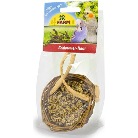 JR FARM Glutton's Nest - leckere Leckerbissen zum Spielen und Knabbern für alle Papageien 75g (1/4)