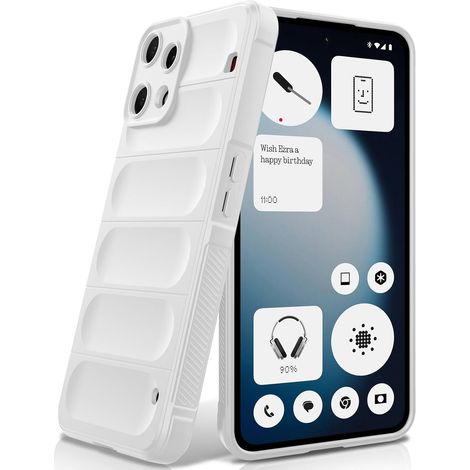 Silicone Case for Nothing Phone 3A Lite White Anti-shock Ripple Back, Anti-Scratch Microfiber Lining, Full Body Protection with Raised Lip for Camera (1/5)