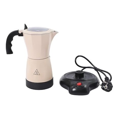 Cafetière Italienne Électrique 300ml Moka Express d'Exception 6 Tasses avec Poignée Anti-Brûlure et Double Protection Anti-Fuites Machine à Café Artisanale pour Maison Bureau (1/5)