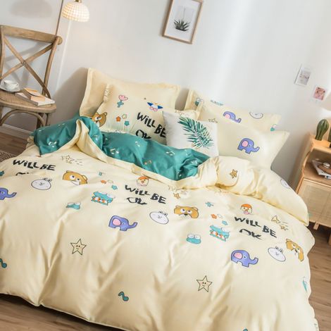 Einzelbettbezug 180 x 220 cm, dicke Baumwolle mit pfirsichhautähnlichem Griff, weich und bequem, Tiermuster, ideal für Studentenbetten oder Wohnheimzimmer, nur Bezug. (1/3)