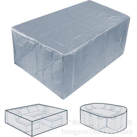 Housse de jardin rectangulaire imperméable et épaisse (210D) pour mobilier de jardin, protection contre la pluie et la neige, compatible avec canapés, tables et chaises, coupe-vent. (1/3)