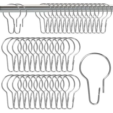 Juego de 42 anillas para cortina de ducha, ganchos deslizantes resistentes a la corrosión para baño y dormitorio. (1/5)