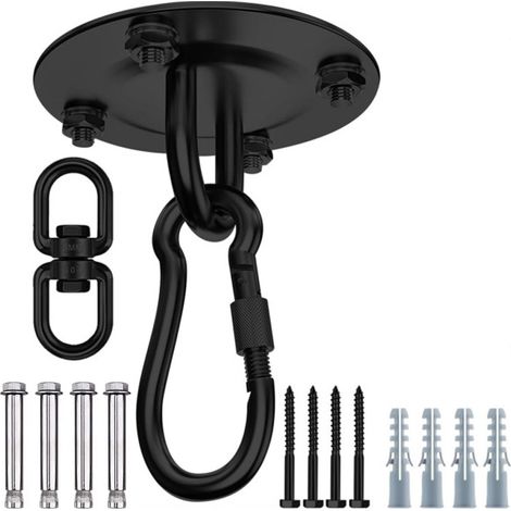 Crochet de Plafond résistant, pivotant à 360 °, Noir, Crochet Lourd pour Acier Inoxydable 304, Crochet de Suspension,Crochet de Suspension (1/5)