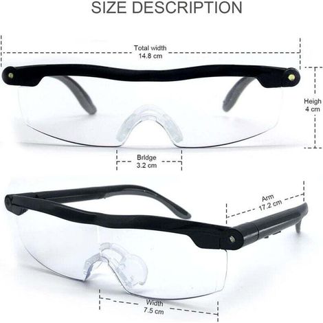 Lesebrille – Leistungsstarke Lupe mit LED-Licht, 160 % Vergrößerung, zum Lesen, für alle Präzisionsarbeiten, Reparaturen, Nähen, Uhren und Bastelarbeiten