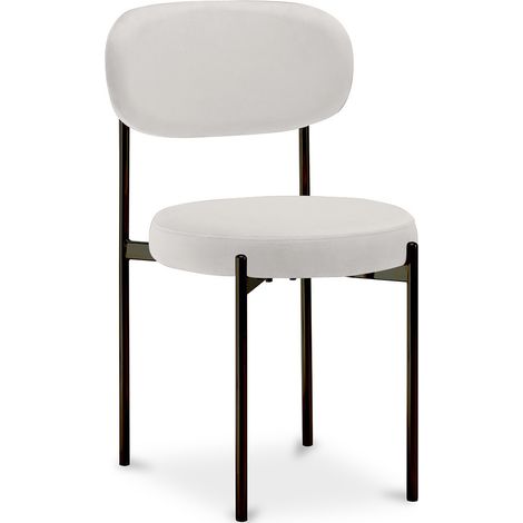 Dining Chair - Upholstered in Velvet - Black Metal - Margot Cream