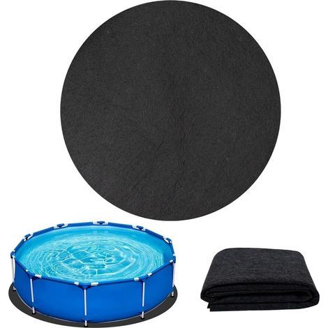 Tapis de Sol pour Piscine et Bains à Remous Extérieurs, 3m Rond épaissie avec Film PVC Tapis de Sol Piscine, Tapis de Protection Sol et Bâtiment, Feutre Absorbant l'eau, Accessoires de Piscine de Spa (1/5)