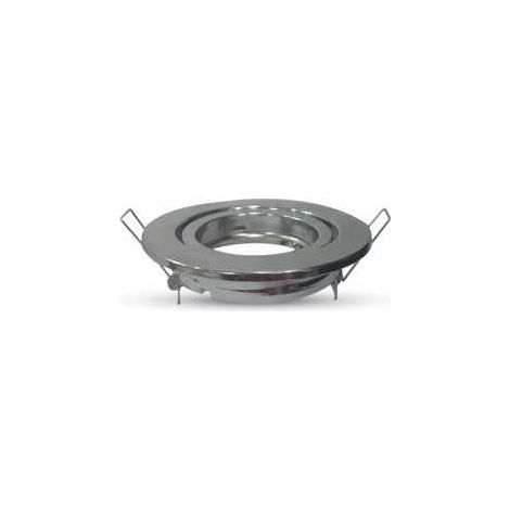 Portafaretto incasso alluminio rotondo orientabile gu10-gu5.3 mod. Vt- 7227 sku 3471 cromato