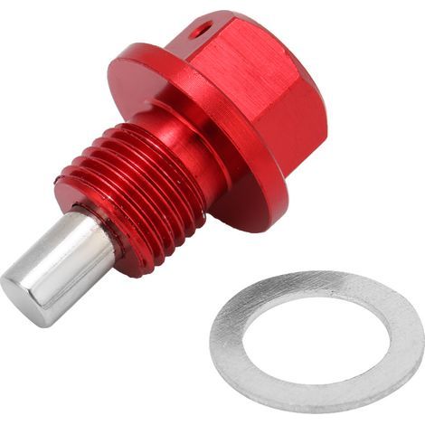 Vis de boulon de vidange de carter d'huile moteur magnétique de voiture en alliage d'aluminium rouge M12 1.25 (1/5)