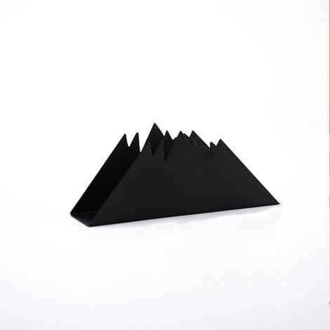 Porte-papier toilette carré minimaliste et moderne de style nordique en acier inoxydable en forme de montagne, idéal pour les restaurants (noir) (1/2)
