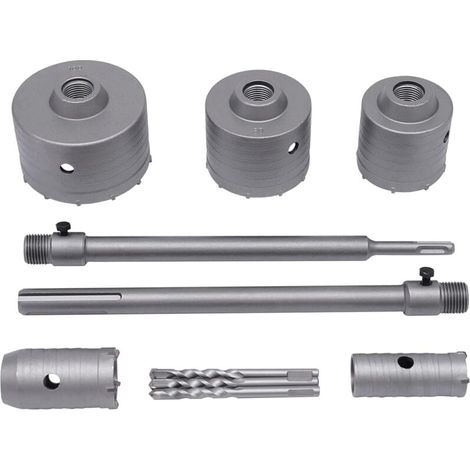 Set di seghe a tazza da 30/40/65/80/100 mm, punte per trapano per cemento, punte per trapano per cemento, adattatore SDS, di DEBUNS (1/5)