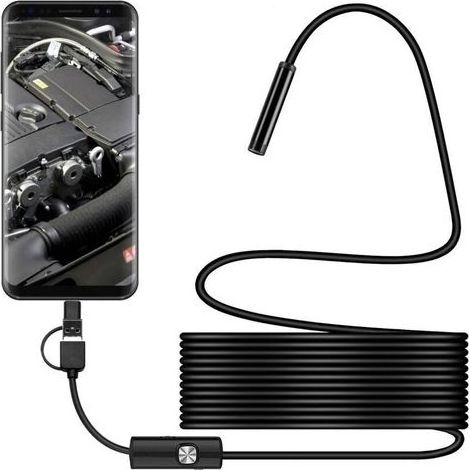 Caméra d'inspection USB Snake, endoscope USB-C étanche IP67, caméra Type-C avec 6 LED réglables pour Android, XP, w7, w8, Vista, W10, 5,5 mm (1/3)