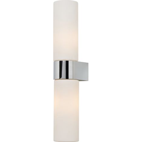 Litecraft Tierra Bathroom IP44 Wall Light With Opal Glass Shades - Polish Chrome (1/5)