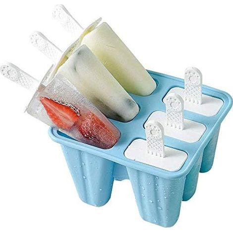 Moules à glace en silicone (6 pièces) sans BPA, réutilisables et faciles à démouler.