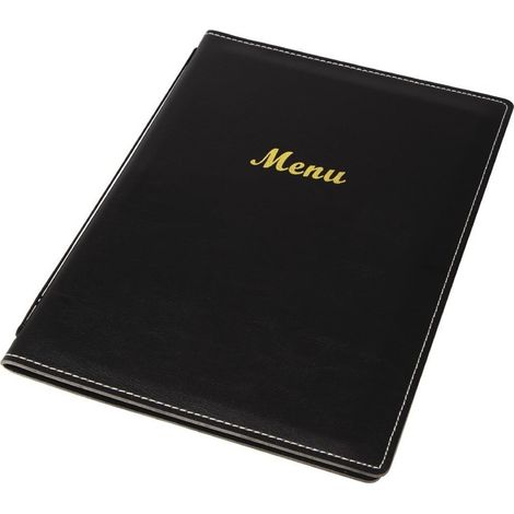 Protège-menus en simili cuir A5 noir - Ref E223 - Olympia (1/3)