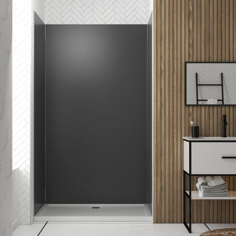 Pack 3 Paneles Murales de Aluminio Gris 90/120/90x210cm con Perfiles Angulares y de Remate Cromado (1/5)