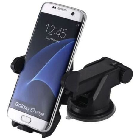 Support telephone voiture, support telephone voiture ventouse, support smartphone voiture, support ventouse telephone voiture. Noir (1/4)