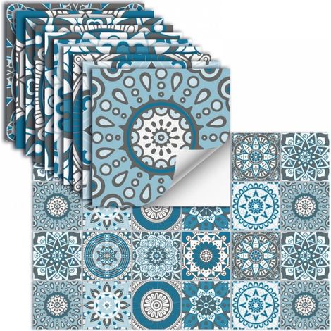 Lot de 24 stickers muraux décoratifs 20x20 cm, adhésifs amovibles vinyle imperméable, crédence cuisine, salle de bain, meubles, escalier, décoration intérieure (1/4)