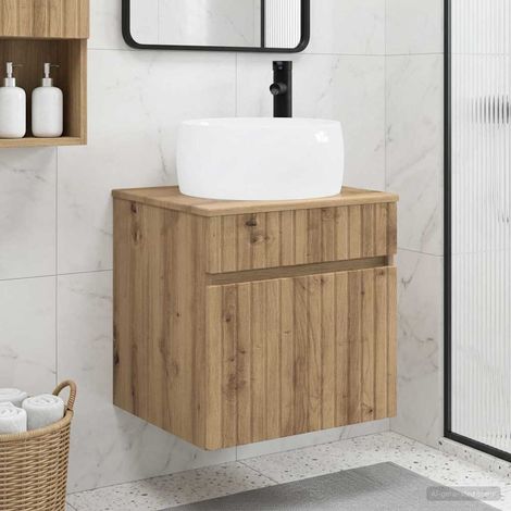 vidaXL Mobile lavabo da parete Rovere Artigianale 49 x 44,5 x 66 cm