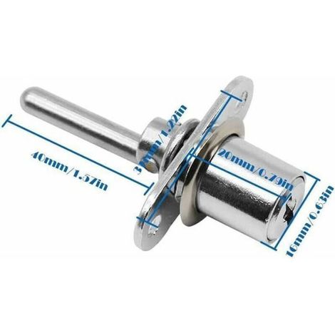 Serrure Tiroir - Piston 16 mm x 61 mm - Pour Meuble Armoire Vitrine Classeur - Argent - 2 Pièces (1/4)