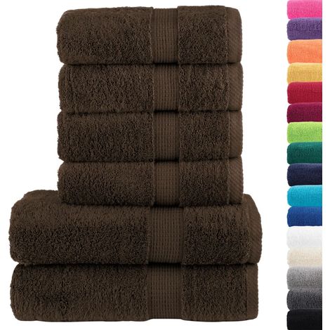 Ensemble de serviettes de qualité supérieure SOLUND 6pcs marron CFW247450 (1/5)