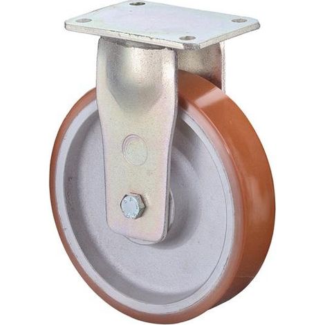 BS Roulettes Roulette fixe forte charge avec platine à visser Bandage polyuréthane Roulement à billes 200 mm 1000 kg - RR110.C10.200 (1/3)