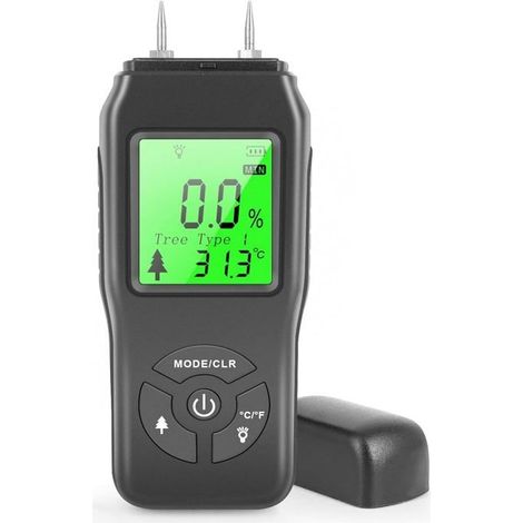 Holzfeuchtemessgerät, tragbarer digitaler Feuchtigkeitsdetektor, hintergrundbeleuchtetes LCD-Display, Wasserlecksuchgerät (1/5)