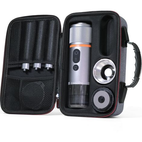 Machine à expresso portable Machine à café électrique : petite machine à expresso de voyage 12 V pour voiture – Auto-chauffante,compatible avec les capsules et le café moulu (1/5)