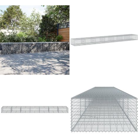 vidaXL Panier gabion avec couvercle 700x100x50 cm fer galvanisé (1/5)