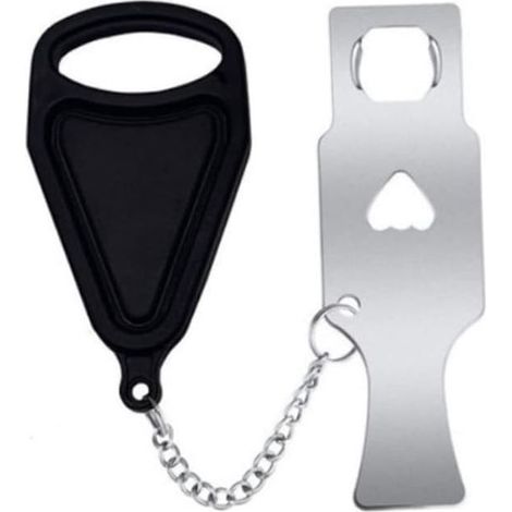 Cadenas de porte portable, cadenas de sécurité résistant avec sac de rangement, antivol, idéal pour les voyages, sécurité renforcée pour Airbnb, hôtels, appartements, séjours et domiciles – Noir (1/5)