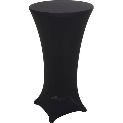 Set Stehtisch + Stehtischhusse HHG-097, Bistrotisch Tischhusse, klappbar höhenverstellbar Ø 60cm Husse schwarz