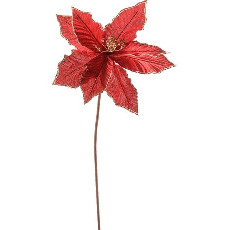 Fiore decorativo natalizio per decorazione ambienti -Magnolia / Ø 25 x 55 cm / Rosso (1/4)