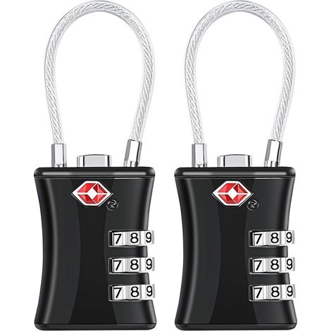 Cadenas Valise 2 Pack, TSA Luggage Locks, 3 Digit Security Padlock, Combination Padlock, Conforme À la TSA pour Les Bagages de Voyage en Plein Air, Le Sac À Dos de Camping (1/5)