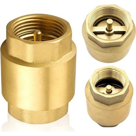 Clapet anti-retour en laiton 1/2" avec filetage intérieur DN15 universel avec filetage intérieur des deux côtés, clapet anti-retour vertical en laiton 1/2" (1/5)