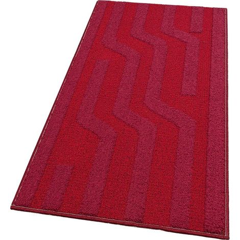 Tappeto Cucina A Righe 3D Morbido Bordato Passatoia Ingresso Assorbente Antiscivolo Bordeaux - 50x80 Cm (1/4)