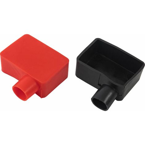 Manchon de batterie en caoutchouc de forme carrée pour bornes de batterie de voiture, manchon de protection souple en PVC, manchon de batterie en silicone, manchon en caoutchouc, rouge et noir (paire) (1/5)